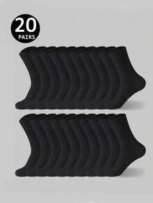 6双/12双/18双/30双/40双装黑白加厚男士冬季袜子，时尚休闲舒适，防臭，适合户外运动、跑步、健身，压缩膝袜，商务休闲度假黑白中筒袜，秋季款 - 彩色 - 查看 6