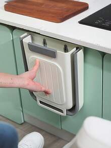Foldable Kitchen Trash Can, Large Capacity, Thickened Square Plastic Cabinet Hanging Trash Can, No Bending Design, Household Kitchenware, No Electricity Required, Foldable Trash Can For Home Kitchen Cabinet Hanging Trash Storage, Thickened Large Diameter Multi-Functional Trash Can. - 彩色 - 查看 2