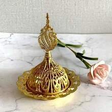 1pc Metal Incense Burner: A Vintage-Style Gold Incense Holder That Functions As An Ash Catcher, A Decorative Piece For Backflow Incense, And A Candle/Incense Stick Stand. This Versatile Desktop Ornament And Home Decor Accent Makes For A Creative Aromatherapy Gift-An Essential Home Accessory And A Perfect Choice For Gift-Giving Occasions. - Multicolor - View 10