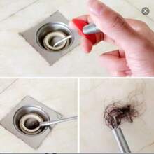 Varilla de resorte de limpieza de tubería de drenaje, alambre de garra para atrapar el cabello, removedor de dragas de alcantarillado de fregadero, limpiador de lavabo, herramienta flexible - Negro - Ver 5