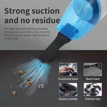 LÈRFM 12V pequeña aspiradora de mano para coche, kit de aspiradora de coche para coche y hogar pequeña mano húmeda y seca de doble uso limpiador de cepillo de polvo - Gris - Ver 3