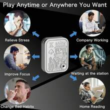 减压机械推卡玩具，扑克牌拍击硬币吊坠，猫爪机械推卡减压玩具，手指旋转卡陀螺减压玩具，手指陀螺减压玩具，手推拍击扑克牌玩具吊坠，成人减压推币玩具，滑动扑克牌推压减压吊坠玩具，适合缓解焦虑，酷炫小工具，适合成人和青少年，感官玩具，生日礼物，返校礼物 - 彩色 - 查看 7