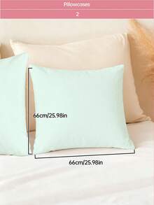HONEY MOON 2pcs Soft & Breathable Solid Color Pillowcase, Envelope Closure, Wrinkle Resistant, No Filling - Fits T/F/Q/K Size Home & Dorm, OEKO-TEX Certified, Light Green - Light Green - View 13