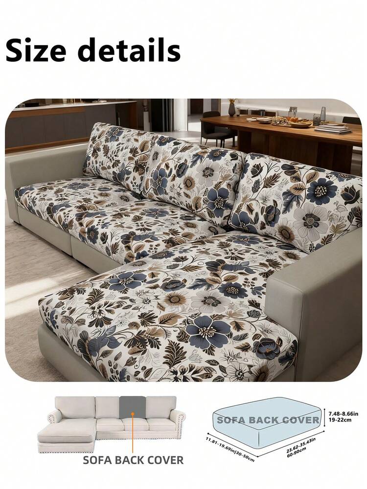 1pc Leaf Print Sofa Cushion Cover, Modern Tropical Leaf Print Sofa Seat Cushion Cover, Suitable For Home - Multicolor - View 15