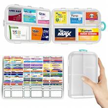 Pill Organizer Medicine Organizer Travel Essentials - Travel Pill Case With Labels, Large Daily Medicine Dispenser - 無色 - 查看 9