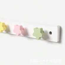 1pc Wooden Star Shaped Wall Mounted Coat Rack, Colorful Five-Pointed Star Wall Hanger For Living Room, Entryway, Nursery, Home Storage - Multicolor - View 7