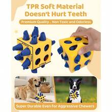 Interactive Puzzle Dog Toy Encourage Natural Foraging Skill Durable Dog Enrichment Toy Snuffle Cube Cloth Strip With Hide Seek Food Slow Feeder For Mind Stimulate Stress Relief In Yellow For Canine Mental Engagement And Behavioral Health - 黃色 - 查看 4