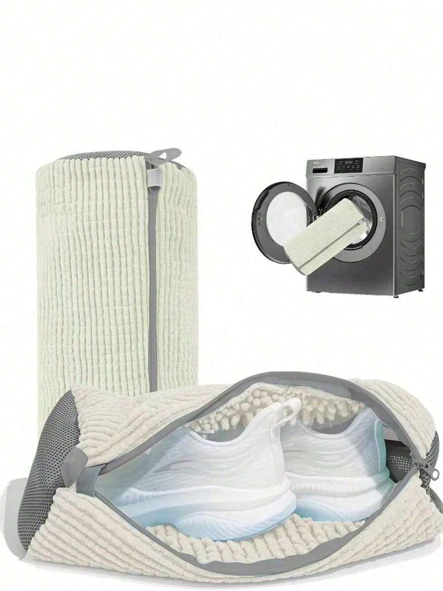 2pcs 360° Full-Coverage Shoe Washing Bags, Reusable Sneaker Cleaner Bags For Washing Machine And Dryer, Fit All Shoe Types And Sizes, Laundry Accessories, Valentine's Day Gift