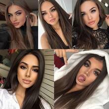 Gorgeous Neon Green Hair Synthetic Lace Front Wigs 28 Inch Pre Plucked Long Straight Hair Wigs Glueless Halloween Wigs Heat Resistant Fluorescent Green Straight Lace Front Wigs For Fashion Women For Daily Christmas Party Cosplay Use - Light Brown - 查看 10
