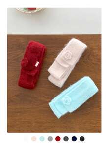 1 Set Elegant Floral Pattern Scarf & Fingerless Mittens, Narrow Long Scarf & Warm Knitted Gloves, Chic Styling, Suitable For Autumn/Winter, Commuting, Students - [Combo Pack] Brown Leather Label With Small Flower - View 8