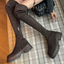 Women Over-The-Knee Boots - Nude Single Color - View 2
