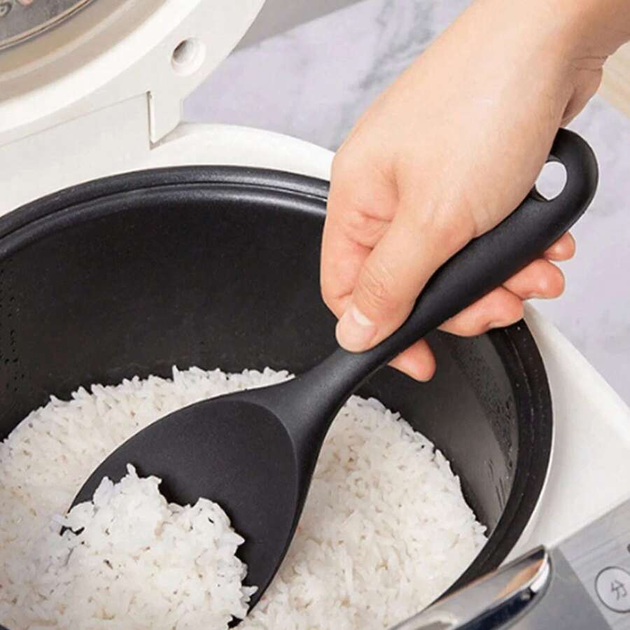 1pc Simple Rice Spoon, Easy To Clean Kitchen Utensil, Suitable For Serving Rice, Soup, Stir-Fry, Curry - Fit For Home Cooking, Restaurant, Dining Table Use, Catering Equipment, Ergonomic Design
