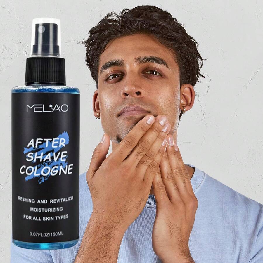 MELAO 男士须后水，5.07 液盎司 - 清爽焕活须后膏，保湿面部护理，适合所有肤质，舒缓香氛 - 藍色 - 查看 1