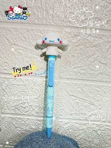 Sanrio Hello Kitty Cute Plush Doll Push-Button Pen, Movable Arms Ballpoint Pen, Cartoon Pen, Great Gift