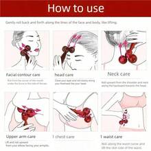 Wooden Facial Massage Roller, Handheld Muscle Massage Wheel With Dual Rollers, Face Relaxation Massager - Multicolor - View 5