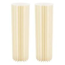 39.4in Tall Foldable Paper Columns, 2 Pcs Display Pedestals, Cream White Wedding Centerpieces Display, Cylinder Flower Stand With Acrylic Panel, Paper Pillar For Engagement, Birthday, Party, Decoration(42 Cardboard, 100.23lbs Load Capacity) - Milky - View 10