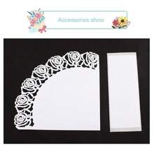 Wedding Confetti Cones, 50 Pcs Hollow Rose White Paper Flower Cones Bouquet Guest Confetti Holders For Wedding Party Favour Gifts PacFKing,White - 白色 - 查看 5