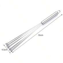 Batedor de Aço com Bola de Aço, Batedor de Ovos Manual de Aço Inoxidável, Utensílio de Cozinha para Assar Batedor