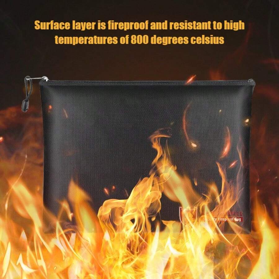 Multi-Functional Fire-Resistant Card Holder, Important Document Protective Bag, Emergency File Protection Device, Fire-Resistant Material Storage Bag, Moisture-Proof And Mildew-Proof Document Bag, Fire-Resistant Safety Storage Bag, Certificate And Ticket Protective Pouch, Fire-Resistant And Waterproof Storage Device, Emergency Disaster-Prevention Document Bag, Important Information Protective Bag, Fire-Resistant Insurance Document Bag, Safety Storage And Organization Pouch - Multicolor - View 1