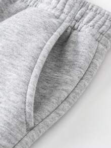 mini bala Baby Girl Infrared Fleece Jogger Pants Winter 2025, Anti-Bacterial Warm Sweatpants - Light Gray - View 7