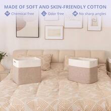 - Cestas de almacenamiento, 16.5x 13x 16.5, Algodn, Beis, 2 unidades - Beis - Ver 7