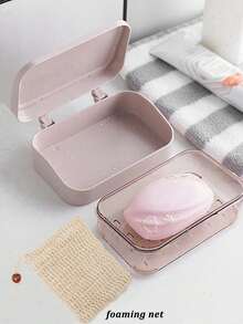 Double Layer Flip Cover Soap Dish, Minimalist Travel Soap Box With Lid, Creative Soap Tray With Drainage System, Portable Soap Container, Dust-Proof Soap Box, Transparent Storage Box, Suitable For Bathroom, Travel, No Drilling Required (Box Only), Non-Slip Base, Durable Plastic Material, Applicable For Home, Dorm, Travel, Bathroom Accessories - Multicolor - View 5