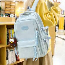 School Bag Primary School Girls Large Capacity Backpack Double Shoulder Bag - Blue (no Pendant) - View 17