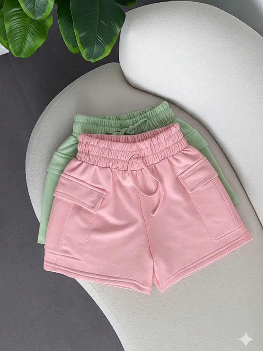 Women's Shorts Sweatpants Sweatpants Loose Shorts Comfortable Cotton - Màu xanh lá cây đậm - Xem 1