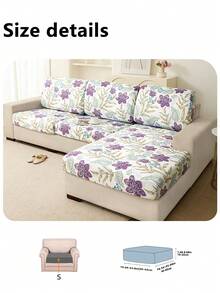 1pc Leaf Print Sofa Cushion Cover, Modern Tropical Leaf Print Sofa Seat Cushion Cover, Suitable For Home - Multicolor - View 14
