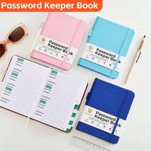 Libro de contraseñas A6 con pestañas alfabetizadas, cuaderno de tapa dura - Organizador de inicios de sesión de Internet y direcciones - Negro - Ver 2