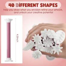 Herramientas de pétalos de flores para pintura de puntos 40 formas punteros herramienta de arte de mandala para rocas herramientas de grabado para pintar puntos 20 bolígrafos - como en la foto - Ver 4