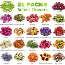 [Latest] 21 Pack Dried Flowers For Candle Making 100% Natural Dried Herbs Kit For Soap Making Bath Resin Jewelry Making Bulk Dried Flowers Include Lavender Rose Petals Rosebuds Leaves Lemon. - 21Hoa khô - Xem 2