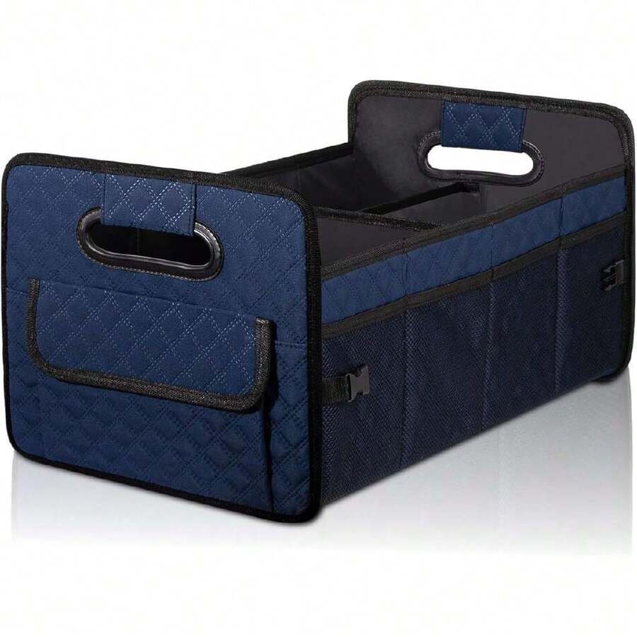 Car Trunk Organizer For SUV, Car Storage Organizer Collapsible Multi Compartment Container Box, Adjustable Car Accessories For Women/Men, Dark Blue,29410715 - 藍色 - 查看 1