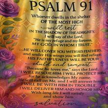 Psalm 91 Floral Rose Flannel Throw Blanket, Inspirational Scripture Verse Soft Cozy Blanket, Vibrant Orange Purple Gradient Decorative Throw Blanket, Lightweight Warm Fleece Blanket, All Season Comfort Blanket, Christian Faith Throw Blanket, Religious Inspirational Blanket, Floral Print Throw Blanket, Sofa Bed Couch Throw Blanket, Machine Washable Polyester Blanket, Home Decor Blanket, Uplifting Religious Gift Blanket, Christian Home Decor Throw Blanket, Scripture Quote Throw Blanket, Floral Border Cozy Blanket, Daily Use Throw Blanket, Soft Flannel Blanket For Home, Inspirational Faith Blanket, Floral Christian Throw Blanket, Religious Comfort Blanket. - 彩色 - 查看 6