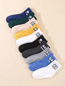 10/20 Pairs Of Children's Random Expression Socks, Children's Socks, Sports Socks, Suitable For Daily Life/Dressing, Boys And Girls, Suitable For All Seasons, Autumn And Winter Styles, Breathable, Soft, Comfortable, Meet Gift Giving Needs, (1-16 Years Old)