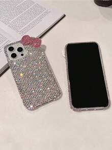 Luxury High-End 3D Rhinestone Bow Phone Case Compatible With Apple 17/15 Pro/ 16 Pro Max, Women's Soft Shell 14/13/12/11, Personalized Fully Blinged Protective Cover - kiểu 1 (1 cái) - Xem 4