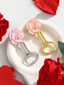 2pcs Rose Vase Bottle Opener, Suitable As Wedding Gift, Bride Gift, Valentine's Day Gift, New Year Party Gift, Birthday Party Gift Or Valentine's Day Envelope Gift. Rose Vase Bottle Opener - Multicolor - View 3
