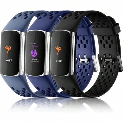 Compatible With Fitbit Charge 5/ Fitbit Charge 6 Bands Women Men Breathable Sport Band Soft Waterproof Replacement Wristbands Strap For Fitbit Charge 5/ Charge 6 Advanced Fitness Tracker