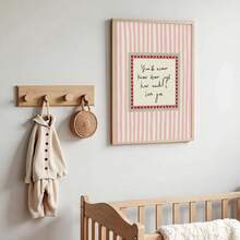 Tranh canvas treo tường 1 tấm, thích hợp cho phòng trẻ em, "Em yêu, em sẽ không bao giờ biết anh yêu em nhiều đến thế nào." Trang trí phòng bé màu hồng và xanh lá cây, tranh tường sọc ấm áp, thích hợp cho phòng trẻ sơ sinh - Sản phẩm in vật lý - Áp dụng cho: Trang trí phòng trẻ em, trang trí phòng trẻ sơ sinh, trang trí phòng chơi, trang trí trường mẫu giáo, trang trí phòng bé trai/bé gái, chống thấm nước. Quà tặng trang trí tiệc, thích hợp cho sinh nhật bé gái, phòng ngủ bé gái, đồ dùng cho bé, quà tặng bé trai, trang trí phòng trẻ sơ sinh. - Nhiều màu - Xem 5