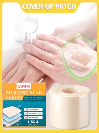 One Roll Of 4cm*150cm Silicone Scar Patches, Silicone Skin Care Patches, Thin, Breathable, And Gentle On The Skin, Comfortable And Smooth, Convenient For Daily Use, Waterproof Design Suitable For Everyday Scenarios.