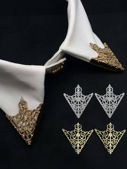 Gold/Silver Deer Horn Lapel Pin With Tassel, Suitable For Shirts, Men's/Women's Uniforms, Vintage Triangle Embroidery Brooch, Unisex, Can Decorate Shirt Collar - Elegant And Exquisite Brooch, Suitable For Any Occasion, An Ideal Gift For Men, Also A Great Choice For Birthday, Groom, Father And Couples