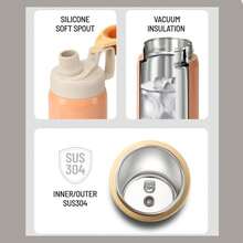 TYESO 900ML (30OZ) Vacuum Insulated Water Bottle With Carrying Handle, Iridescent Colors. Stainless Steel Coffee Cup With Straw, Thermal Bottle, Thermal Cup, 100% Leak-Proof, Keeps Temperature For 24 Hours For Hot/Cold Drinks Or 10 Hours For Hot Drinks. Suitable For Water, Iced Tea, Coffee, Smoothies And Other Beverages. An Ideal Choice For Festive Or Birthday Gifts. - Vì thế - Xem 6