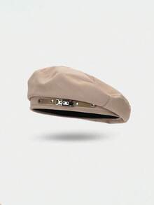 1pc Black Spring And Autumn Beret New Face Small French Vintage Hat - Black - View 12