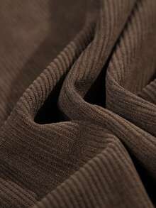 Moletom Gola Careca Estilo Vintage Plus Size para Homens, Moletom de Veludo Casual para Compras, Encontros, Viagens, Vida Diária, Presente para o Dia dos Pais - Castanho - Visão 5