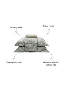 Appel Jogo de Cama Solteiro 3 Peças 100% Algodão Percal 200 Fios Cotton Dreams - Cinza - Visão 3