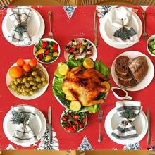 Kitchen Tablecloth - Red Snowman - View 4