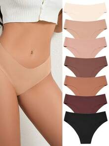 7PCS/Set Seamless Women's Panties Breathable Underwear Girls Comfort Briefs Skin-Friendly Lingerie Female Underpants Plus Size Big Size  M L XL - Nhiều màu - Xem 2