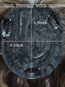 Flequillo postizo para cabello, extensión de cabello de 18 pulgadas con cobertura 360° 3D para mujeres con cabello ralo (Ombré marrón a rubio) - Multicolor - Ver 8