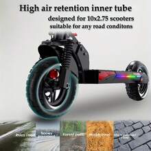 10x2.75-6.5 无内胎全地形电动滑板车轮胎 - 高强度四层耐磨橡胶，10英寸越野轮毂，适用于 Not Highway 5/Dualtron 3/Hover-1/Alpha/Hiboy/Titan PRO 电动滑板车 - 兼容 70/65-6.5 轮胎