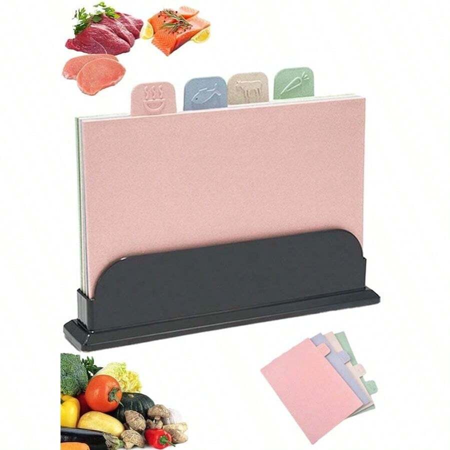 طقم لوح تقطيع إبداعي، لوح تقطيع مانع للانزلاق - متعدد الألوان - مشاهدة 1